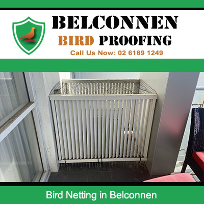 Professional bird exclusion netting protecting rooftop HVAC in Belconnen ACT
